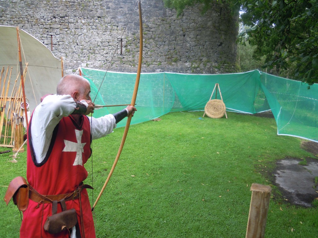 Dave Hodson demonstrating archery at Athenry