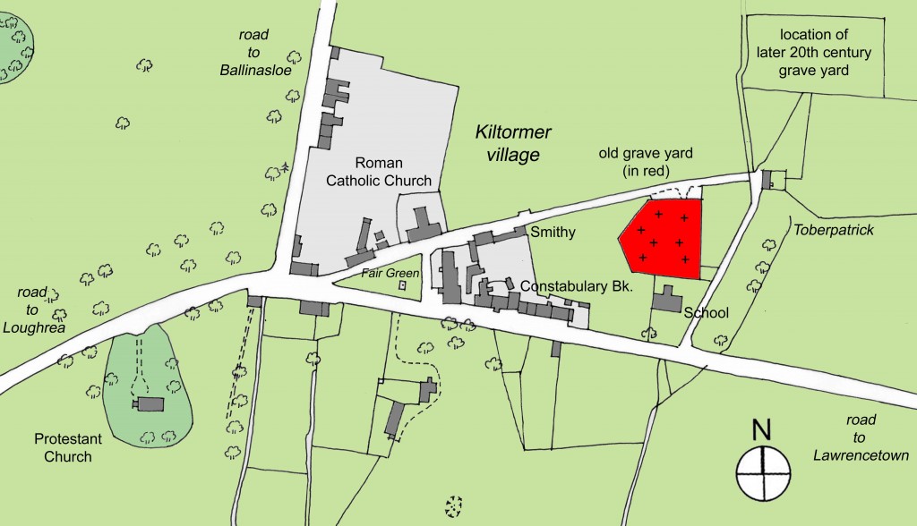 Map of Kiltormer showing location of early church